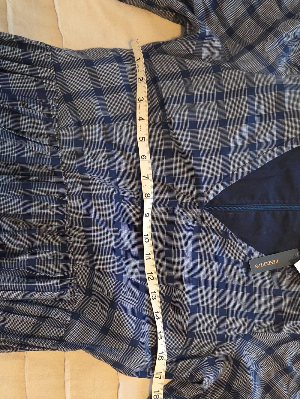 Pendleton Blue Plaid V-Neck Tiered Maxi Dress - Picture 10 of 14